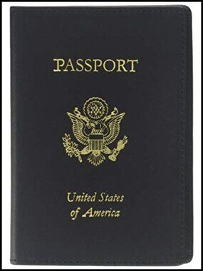 Genuine Leather RFID Blocking Passport Travel Document Organizer